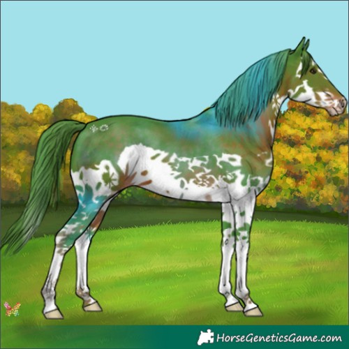 Horse Color:Watercolor Liver Chestnut Splash 