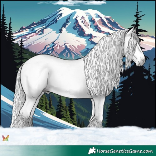 Horse Color:Gray Watercolor White Spotted Silver Buckskin Splash Varnish 
