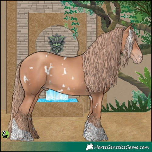 Horse Color:White Spotted Gold Champagne Tobiano 