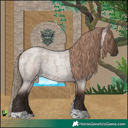 Horse Color:Liver Red Dun Roan Tobiano 