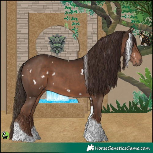 Horse Color:White Spotted Liver Chestnut Tobiano 