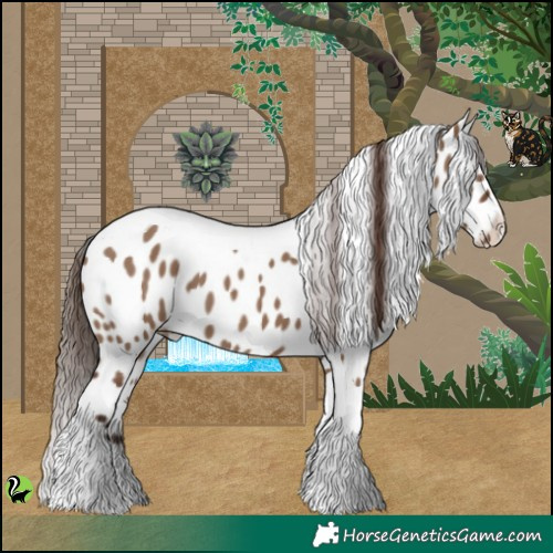 Horse Color:Liver Red Dun Tobiano Near Leopard 