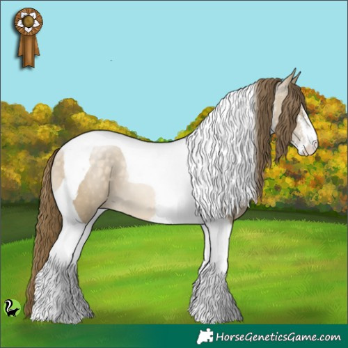 Horse Color:White Spotted Buckskin Pearl Dun Tobiano 