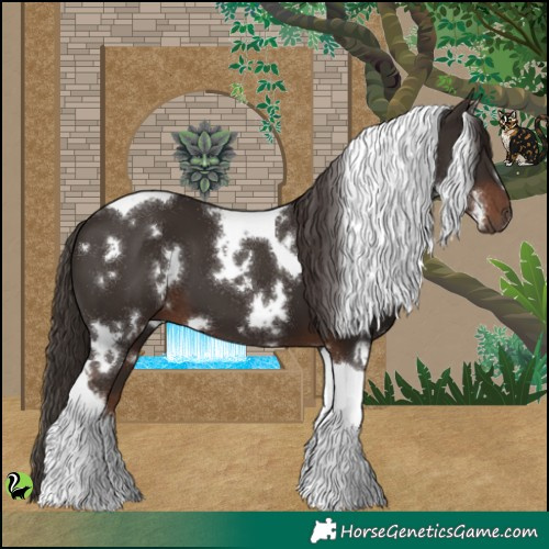 Horse Color:White Spotted Liver Chestnut Tobiano 