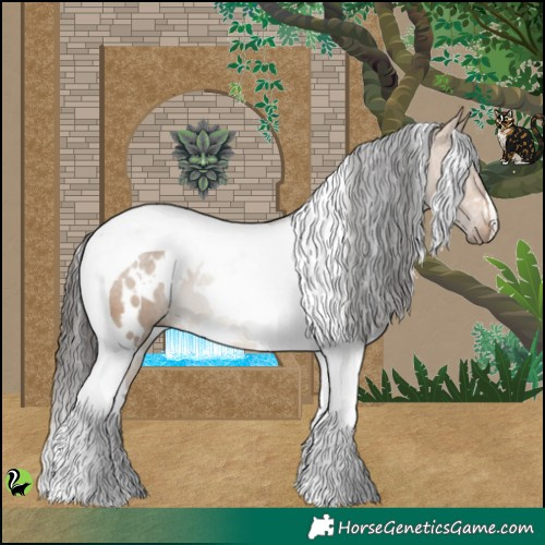 Horse Color:White Spotted Bay Dun Tobiano 