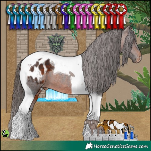 Horse Color:Brown Tobiano Varnish 