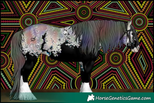 Horse Color:Nacre White Spotted Smoky Blue Onyx Sabino