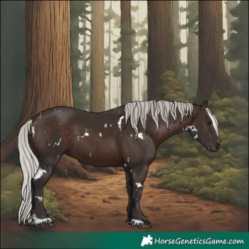 Horse Color:White Spotted Silver Brown 
