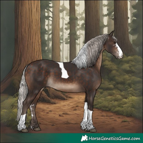 Horse Color:Silver Brown Sabino Tobiano 
