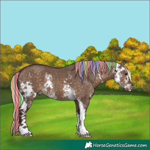 Horse Color:Painted Silver Brown Dun Sabino 