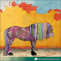 Horse Color:Painted White Spotted Silver Brown Dun Sabino