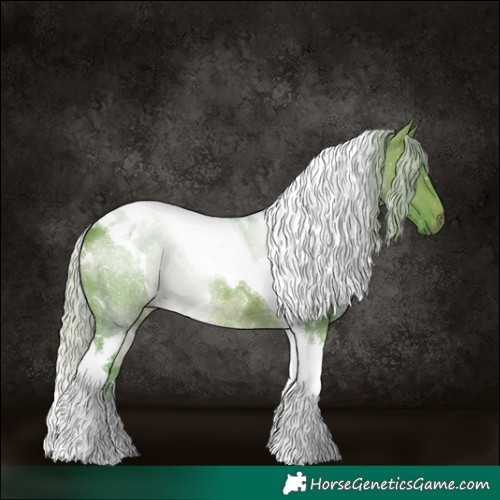 Horse Color:Watercolor White Spotted Silver Brown Tobiano 