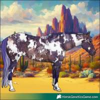 Horse Color:Watercolor White Spotted Brown Ice Dun