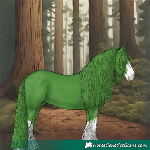 Horse Color:Watercolor White Spotted Black 