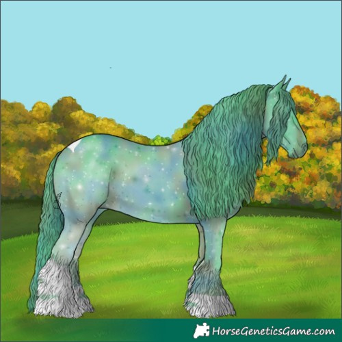 Horse Color:Nacre Watercolor Black Chinchilla Tobiano Rabicano