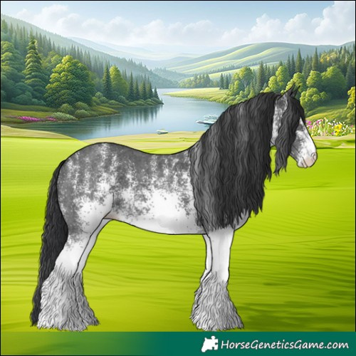 Horse Color:White Spotted Black