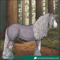 Horse Color:Watercolor White Spotted Silver Black 