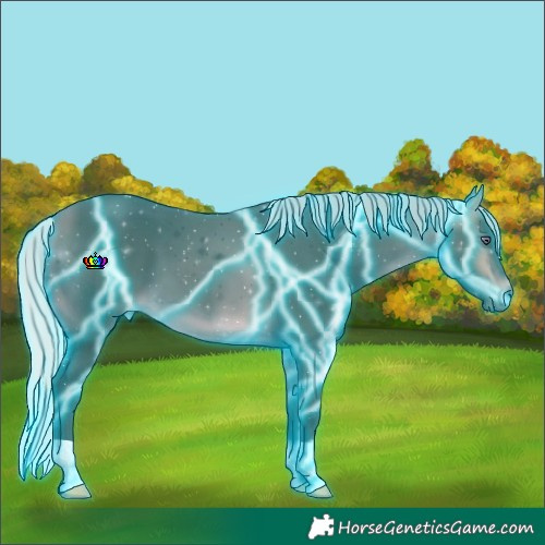 Horse Color:Thunderstruck Watercolor Silver Buckskin Chinchilla 