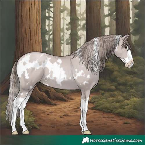 Horse Color:Platinum White Spotted Black Pearl Splash