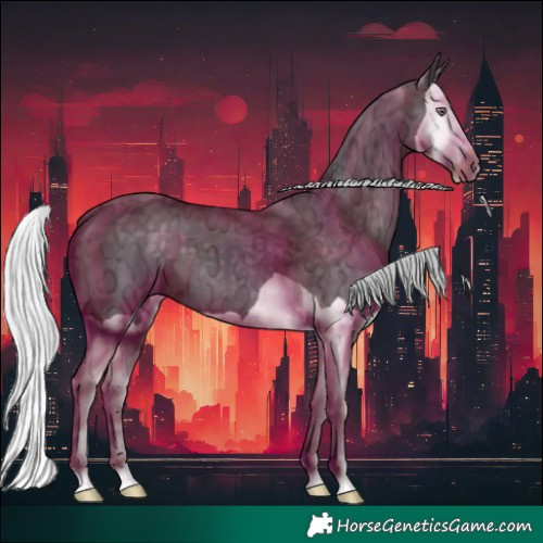 Horse Color:Silver Black Chinchilla Ice Splash 