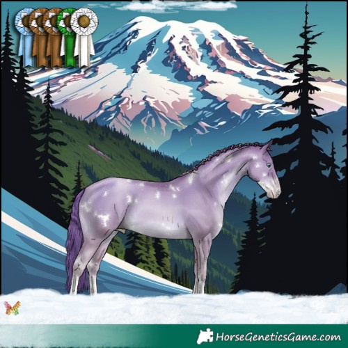 Horse Color:White Spotted Gold Champagne Pearl Tobiano 