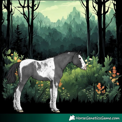 Horse Color:Blue Roan Splash Tobiano 