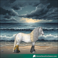 Horse Color:Silver Brown Chinchilla Roan Dun 
