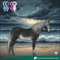 Horse Color:Gray Platinum Silver Buckskin Tobiano 