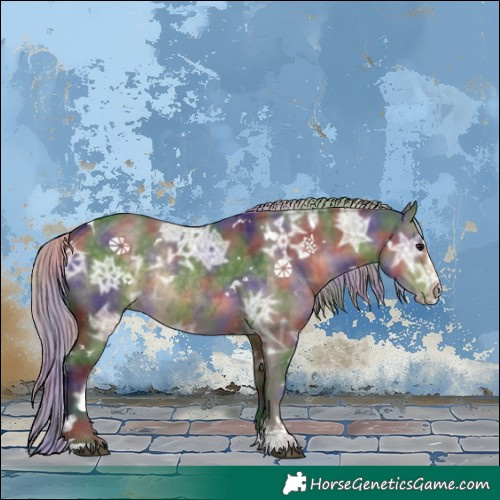 Horse Color:Nacre White Spotted Silver Smoky Grullo Ice Splash Tobiano 
