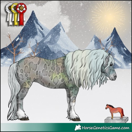 Horse Color:Watercolor Silver Blue Onyx Ice Tobiano Rabicano 