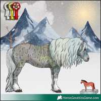 Horse Color:Watercolor Silver Blue Onyx Ice Tobiano Rabicano 