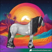 Horse Color:Grullo Chinchilla Tobiano 