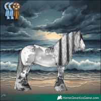 Horse Color:Brown Chinchilla Dun Splash Tobiano