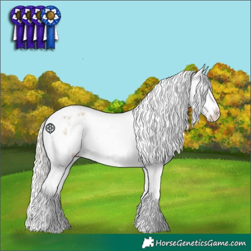 Horse Color:White Spotted Silver Bay Roan Dun Splash Varnish 