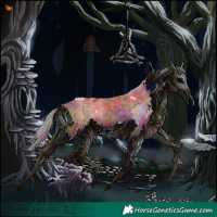 Horse Color:Nacre White Spotted Chocolate Silver Bay Dun 