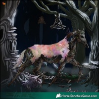 Horse Color:Nacre White Spotted Chocolate Silver Bay Dun