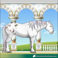 Horse Color:Nacre White Spotted Silver Classic Champagne Ice Dun Varnish 