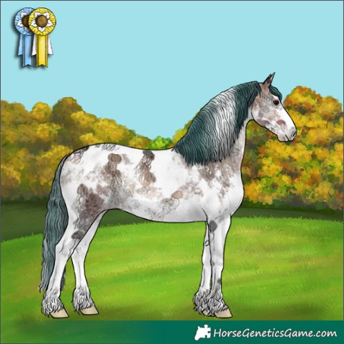 Horse Color:Watercolor Bay Ice Onyx Sabino Tobiano Rabicano 