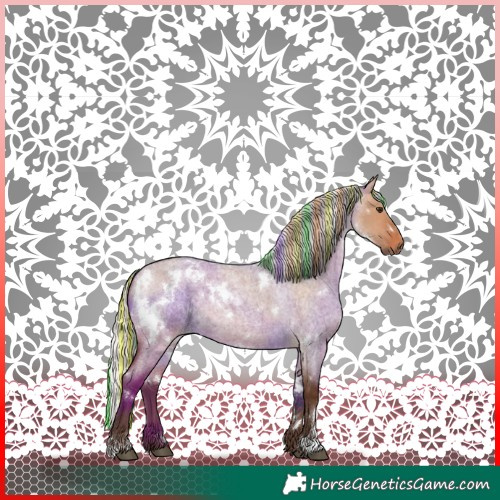 Horse Color:Painted White Spotted Silver Brown Roan Dun 