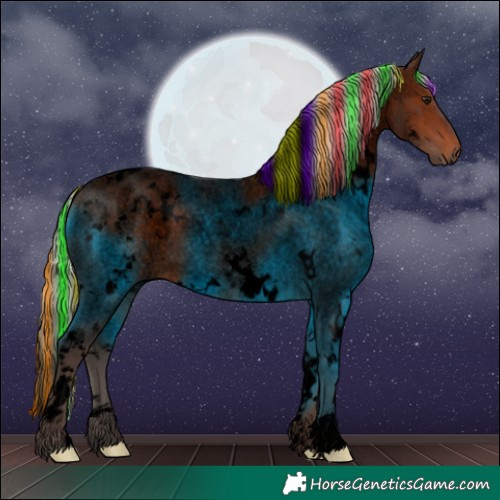 Horse Color:Void Painted White Spotted Silver Brown Roan Rabicano 