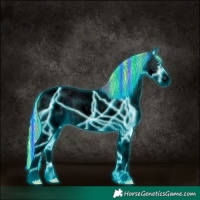 Horse Color:Void Painted Thunderstruck Midnight Silver Blue Ice Roan Splash Tobiano Rabicano 