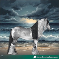 Horse Color:Brown Chinchilla Dun Tobiano 