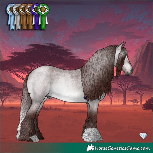 Horse Color:Gray Platinum Chocolate Brown Roan Dun 