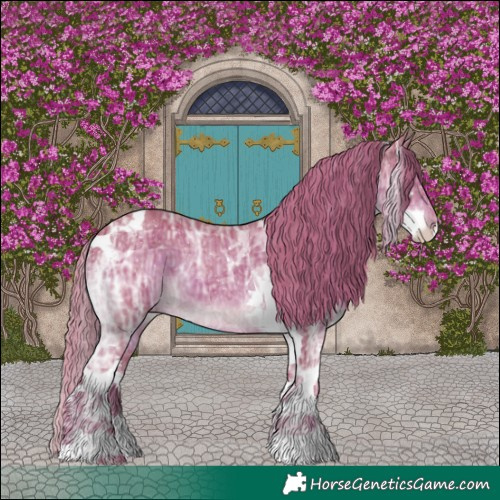 Horse Color:Watercolor Liver Chestnut Ice Sabino Tobiano Rabicano 