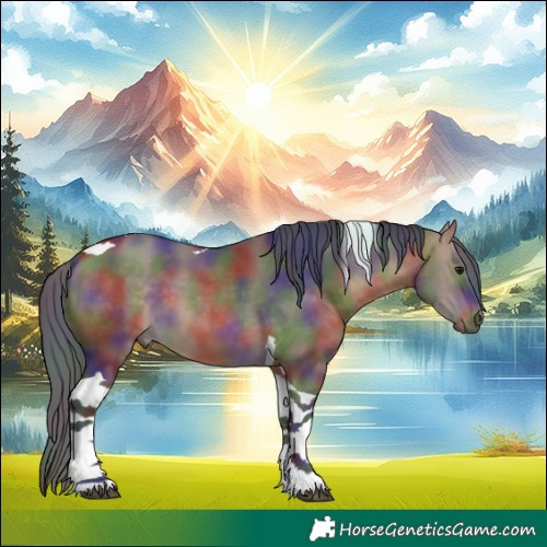 Horse Color:Nacre Brown Dun Tobiano 