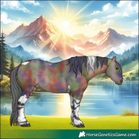 Horse Color:Nacre Brown Dun Tobiano 