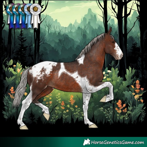 Horse Color:Silver Brown Tobiano Blanket Rabicano 