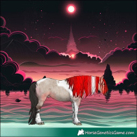 Horse Color:Liver Red Dun Roan Tobiano 