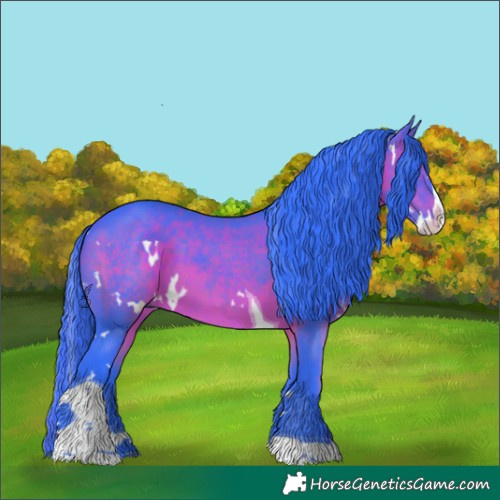 Horse Color:Watercolor White Spotted Brown Splash Tobiano 