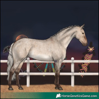 Horse Color:Silver Brown Roan Dun Rabicano 